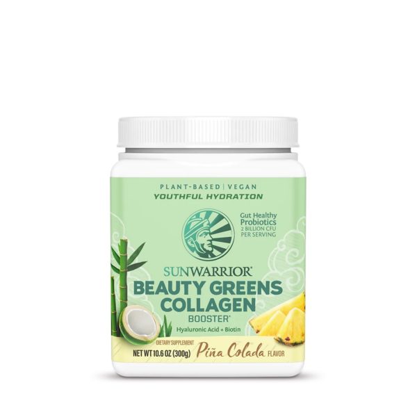 Beauty Greens Smoothie | Sunwarrior Beauty Greens Collagen für Haut, Haare, Nägel Trink Dich schön mit Beauty Greens Smoothie Der Beauty Greens Kollagen Booster ist eine belebende Mischung für Haut, Haare, Nägel. Alkalisierendes Blattgemüse, feuchtigkeitsspendendes Kokoswasser und unzählige wertvolle Inhaltsstoffe wie Hyaluronsäure und Tremella-Pilze sorgen für ein frisches Erscheinungsbild und ein neues Körpergefühl.