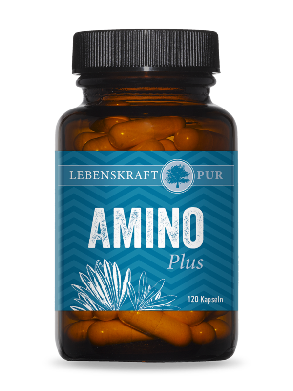 Amino Plus | Essentiellen Aminosäuren (kristallin) mit B-Vitaminen und natürlichem Astaxanthin Amino Plus beinhaltet alle 8 essentiellen Aminosäuren in idealer physiologischer Zusammensetzung und kristalliner Form. Die nötigen B-Vitamine, alle aktiviert, sowie Astaxanthin und Kieselsäure ergänzen die Aminosäuren perfekt und machen aus Amino Plus ein hervorragendes Kombinationspräparat.