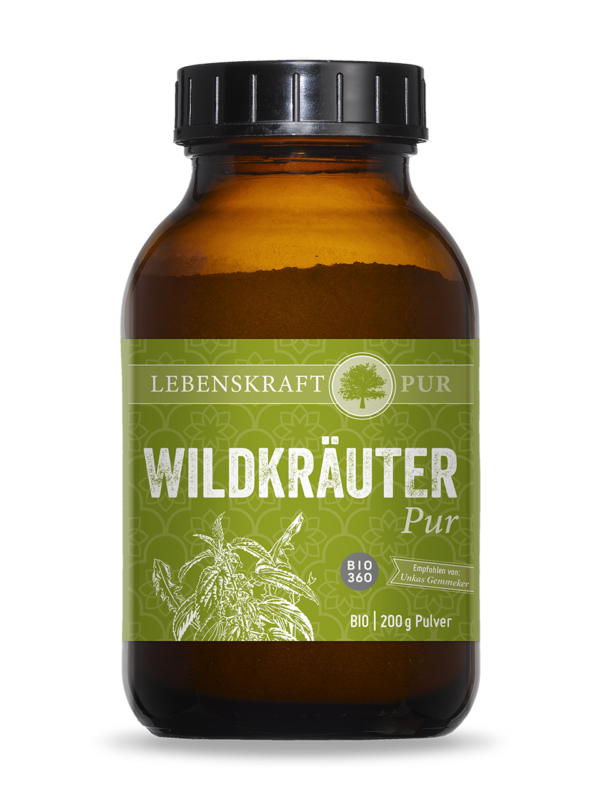 Bio Wildkräuter Pur | Wildkräuter in Bio- und Rohkost-Qualität Wildkräuter Pur ist eine einzigartige Vitalmischung heimischer Wildkräuter in Premium Rohkost- und Bio-Qualität. Warum sollte Wildkräuter Pur eingenommen werden? Diese wertvolle Kräutermischung unterstützt die Verdauungsorgane, regt die Verdauung an, hilft bei der Entgiftung und versorgt Sie mit wertvollen Vitaminen und Mineralstoffen.