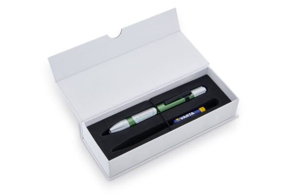 Magic Energy Pen | Brain-Y Magic Energy Pen mit 5G Folienaufkleber Biophotonen Energie Das Licht gibt es in den Farben gelb Magic Energy Pen zur Aktvierung der Selbstheilungskräfte Licht-Handakupunktur auf den koreanischen Handakupunkturpunkten. Energetisierung durch Biophotonen als Kriterium für gute Lebensmittel.