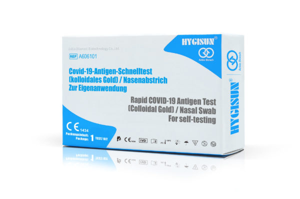 Corona Antigen Schnelltest Nasal | Hygisun COVID-19 Antigen Schnelltest Nasal mit CE laienzulassung (Kolloidales Gold) Die neue Testmethode des Covid-19 Antigen Schnelltests erleichtert die Probeentnahme um einiges. Durch einen Nasenabstrich im vorderen Bereich der Nase kann eine qualitative in-vitro-Bestimmung des neuartigen Coronavirus-Antigen vorgenommen werden.