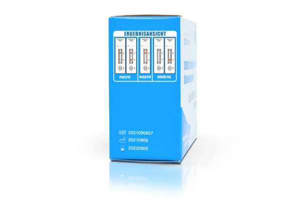 Corona Schnelltest Spucktest | COVID-19 Antigen Corona Schnelltest Spucktest mit CE Laienzulassung (Kolloidales Gold) Wirksamkeit bei Omikron durch Hersteller bestätigt! Mit dem HYGISUN Corona Antigen-Schnelltest können Sie sich selbst schnell vor Ort oder einfach von zu Hause testen. Dieser Test ist für Laien zugelassen, überzeugt durch seine hohe Sensitivität/Spezifität und kann von jeder Person durchgeführt werden. Die Probenentnahme erfolgt mittels einer Speichelprobe somit entfällt das Einführen eines Tupfers in Nase oder Rachen, was von vielen Menschen als unangenehm empfunden wird.