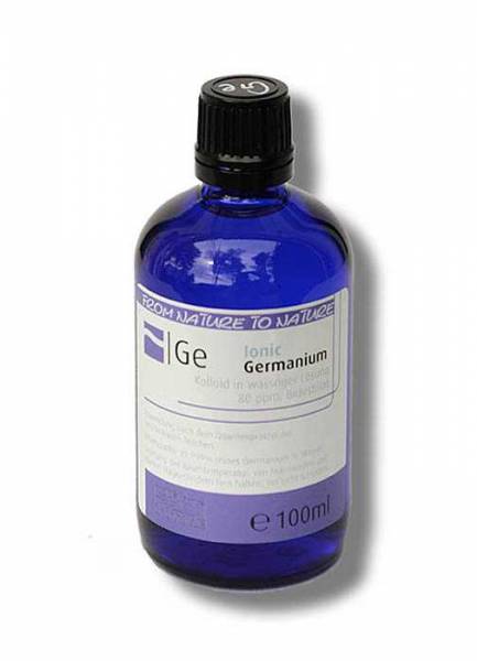 Kolloidales Germanium | Kolloidales Germanium mit Protonenresonanz Die Germanium-Konzentration ist mind. 80 ppm. Die Flasche ist aus lichtschützendem Blauglas. Bitte bewahren Sie sie bei Zimmertemperatur möglichst dunkel auf, denn Licht schwächt auf Dauer die Wirkung. Von Elektrosmog und Magnetfeldern fernhalten. Unser Produkt enthält nur reine Germaniumpartikel in doppelt destilliertem Wasser und ist frei von Zusatz- und Konservierungsstoffen. Es hat einen hohen Ionen-Anteil.