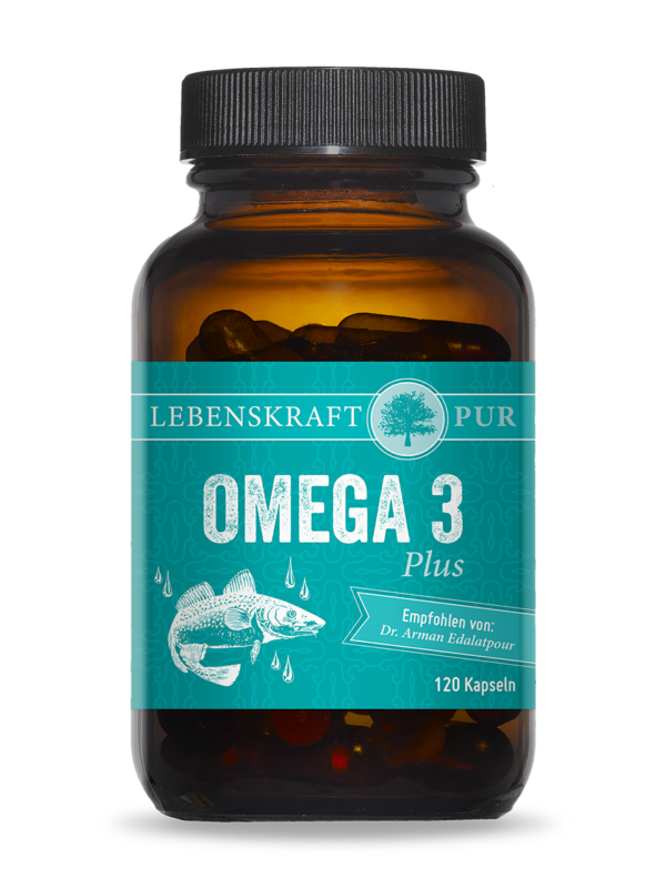 Omega 3 Plus | MSC-zertifiziert 100 % schadstofffrei reines Fischöl Omega 3 Plus liefert in einer einzigartigen Rezeptur hochwertige und an Reinheit und Frische kaum zu überbietende Omega-3-Fettsäuren. Darunter auch zu einem hohen Anteil die wertvollen Fettsäuren EPA und DHA. Ergänzt werden die Fettsäuren mit natürlichem Astaxanthin aus der Blutregenalge (Hämatococcus pluvialis). Das stärkste natürliche Antioxidans, welches außerdem die Blut-Hirn-Schranke überwinden kann. Also sowohl im fett- wie im wasserlöslichen Milieu wirkt.