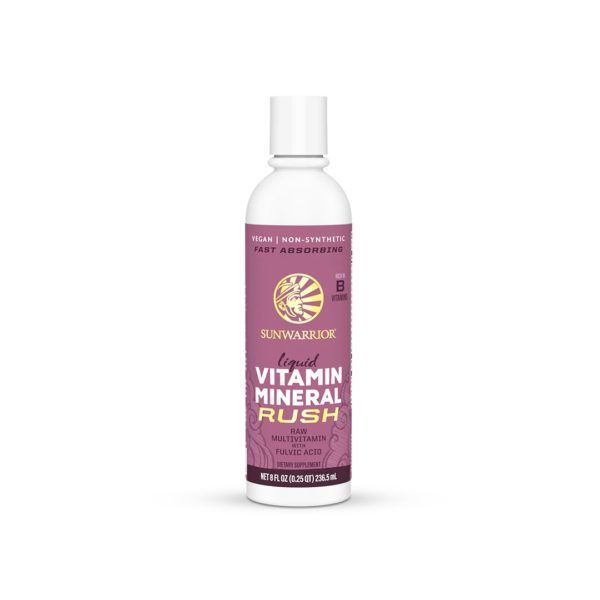 Vitamin Mineral Rush | Sunwarrior Vitamin Mineral Rush aus unverarbeiteten pflanzlichen Rohstoffen Vitamin Mineral Rush ist ein starker flüssiger Vitamin- und Mineralkomplex mit Fulvinsäure, der eine noch bessere Aufnahme der Nährstoffe gewährleistet. Liquid Vitamin Mineral Rush wird vollständig aus unverarbeiteten pflanzlichen Rohstoffen hergestellt und enthält keine synthetischen Substanzen.