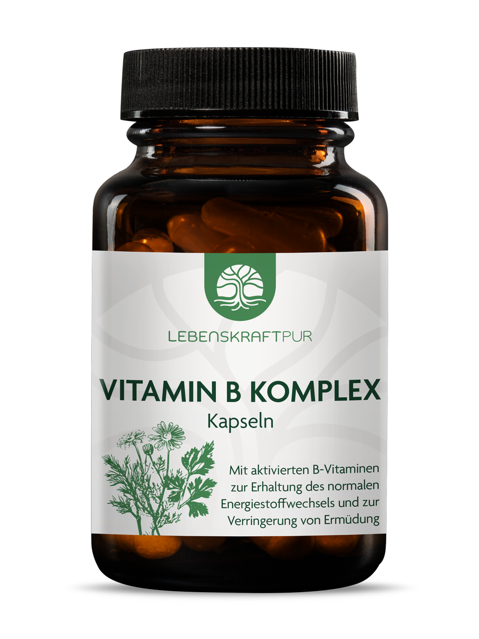 Vitamin B Komplex | Deckt Ihren kompletten Vitamin-B-komplett mit nur 1 Kapsel Der Vitamin B Komplex ist ein vollständiger B-Komplex, bestehend aus einer durchdachten Zusammenstellung von aktiven und proaktiven B-Vitaminen. Vitamine sind organische Verbindungen, die Ihr Körper zum Leben braucht, aber nicht selbst herstellen kann. Sie müssen sie täglich mit der Nahrung zuführen. Einige Vitamine führen Sie als Vorstufe (Provitamin) zu. In Ihrem Körper werden sie dann zur „aktiven“ Form umgebaut, dass ist die Form, die Ihr Körper zum Arbeiten benötigt.