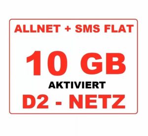 Deutsche Sim-Karte D2 10 GB Aktiviert