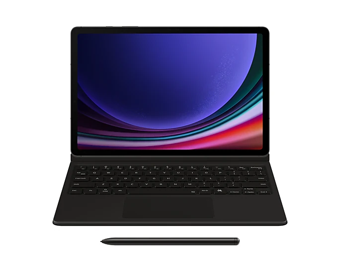 Samsung Keyboard Hülle | Original Samsung Keyboard Hülle für Tablet Galaxy Tab S9/S9 FE/S10 FE Cover und Tastatur in einem mit integrierten Touchpad Dieses Samsung PC Keyboard Case Black ist eine vielseitige Schutzhülle für Ihr Samsung Galaxy Tab S9, Galaxy Tab S9 FE oder Galaxy Tab S10 FE. Dieser Fall bietet optimalen Schutz für Ihr Tablet gegen Tropfen, Schmutz, Kratzer und Stöße. Außerdem werden Sie stilvoll aussehen, da diese Tastaturhülle aus hochwertigem Kunststoff hergestellt ist. Diese Hülle hat eine integrierte Standfunktion. Ideal, wenn Sie einen Film ansehen oder eine E-Mail tippen. Natürlich verfügt die Hülle über Aussparungen, damit die Tasten, Anschlüsse und die Kamera des Samsung Galaxy Tab S9, S9 FE oder S10 FE nutzbar bleiben.