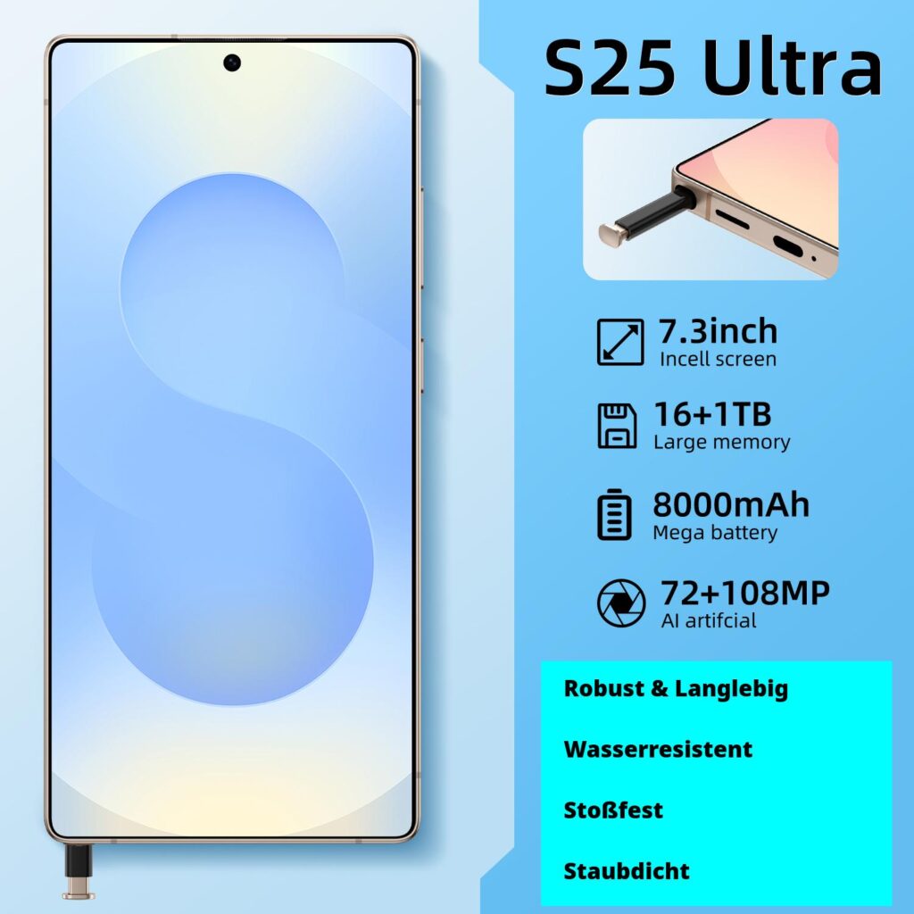 S25 Ultra Elite | S25 Ultra Elite 16GB 1TB 5G Smartphone Vollständig Anbieter frei entsperrtes Smartphone Entdecken Sie das S25 Ultra Elite – Kraftvolles Smartphone für Gaming, Business & Entertainment! Mit Snapdragon 8 Gen3, HD-Gaming mit Dual-SIM und 7,3-Zoll-OLED-Display-Bildschirm Android 15